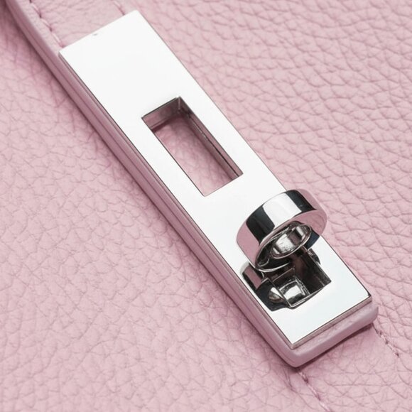 LUXE 4 LESS | Pink Vegan Leather Bucket Tote with Charm, New, Picotin Lock Style - Picture 4 of 5